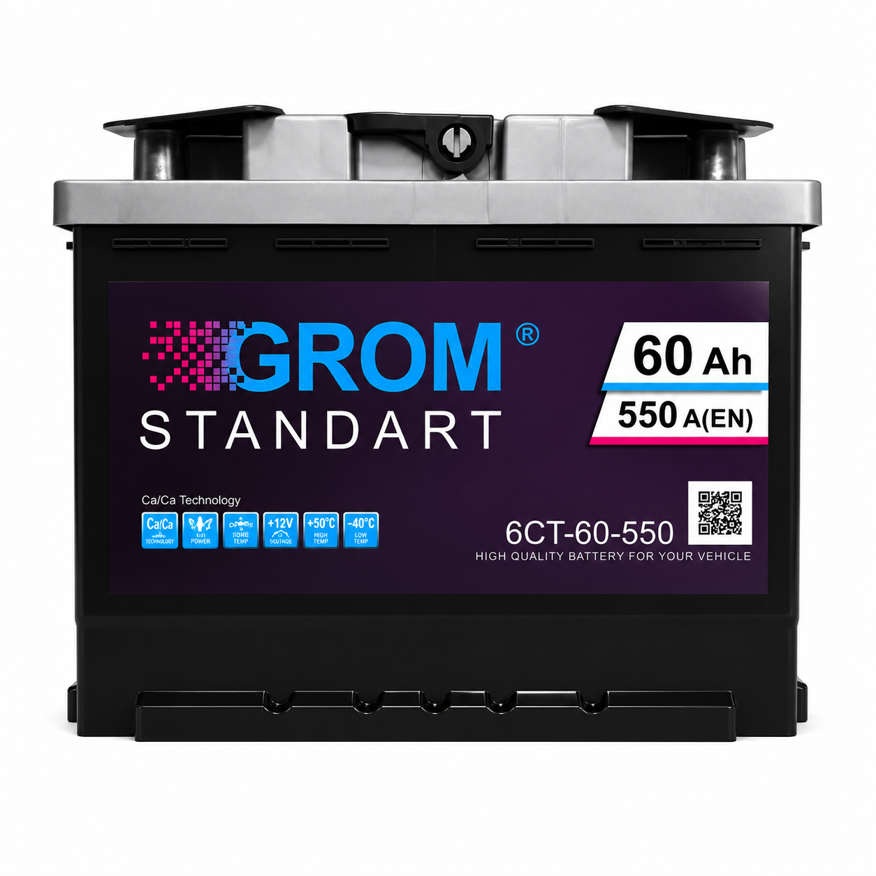 Аккумулятор GROM STANDART 50ah R+550A Аккумулятор GROM STANDART 50ah R+550A