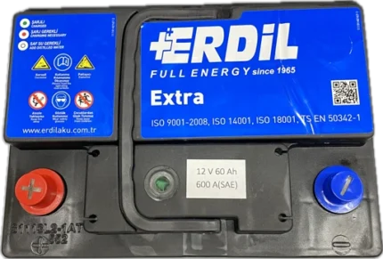 ERDIL L+ 60Ah 600A вид сверху