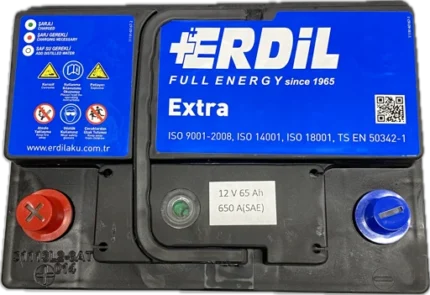 ERDIL R+ 65Ah 650A вид сверху