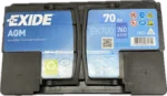 EXIDE AGM 70Ah R+ 760A вид сверху