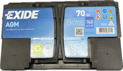 EXIDE AGM 70Ah R+ 760A вид сверху