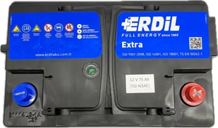 ERDIL 75Ah R+750A вид сверху
