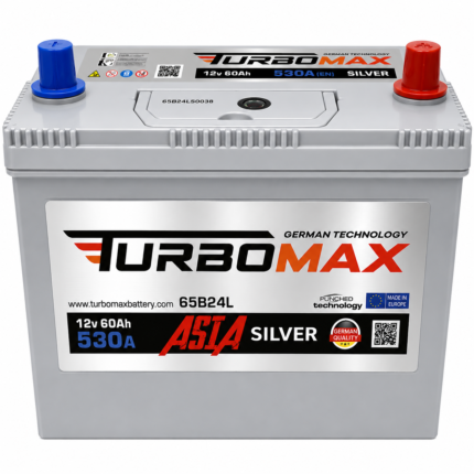 Аккумулятор TURBOMAX SILVER ASIA 60Ah 530A L 65B24L