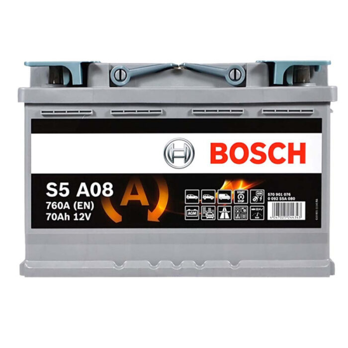 Автомобильный аккумулятор BOSCH AGM S5A 080 70Aс 760A R+