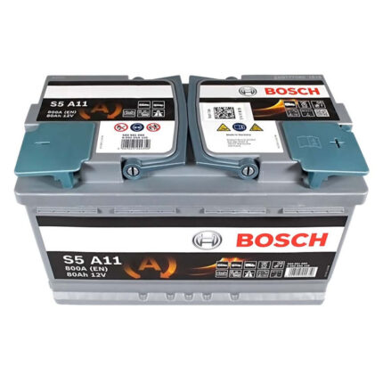 Аккумулятор BOSCH AGM S5A 110 (L4) 80Ah 800A R+ вид сверху