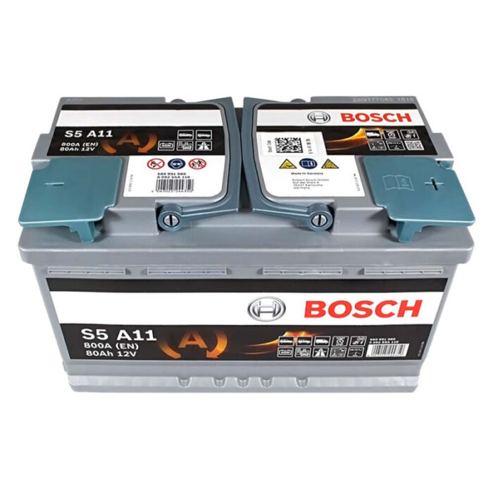 Аккумулятор BOSCH AGM S5A 110 (L4) 80Ah 800A R+ вид сверху