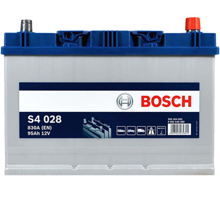 Аккумулятор BOSCH S40 280 (D31) Asia 95Ah 830A R+ вид спереди