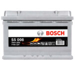 Аккумулятор BOSCH S50 080 77Ah 780A R+ вид спереди