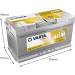 Аккумулятор Varta Dynamic AGM 12В 95Ач 850А (EN) R+ размеры