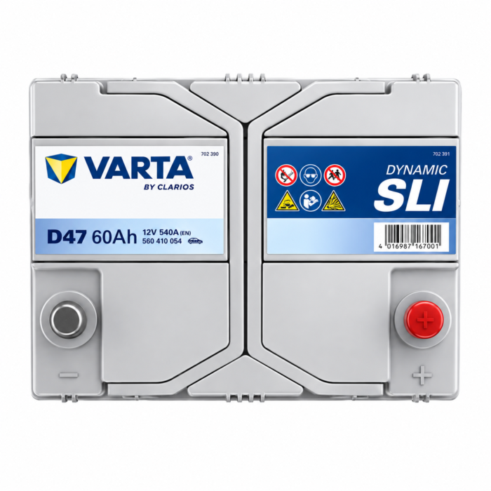 Аккумулятор Varta SLI Dynamic (D47) 60Ah 540A JR+ вид сверху